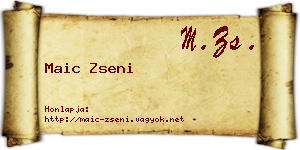 Maic Zseni névjegykártya